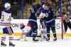 Clint Trahan / Winnipeg Free Press
Scott Kosmachuk celebrates his game winning goal with alternate captain Ryan Olsen against the Edmonton Oilers at the South Okanagan Events Center in Penticton, B.C., this afternoon.