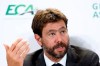 Italy's Andrea Agnelli, chairman of the European Club Association, ECA, speaks to the media, during a press conference after the general assembly of the European Club Association, ECA, in Geneva, Switzerland, Tuesday, Sept. 10, 2019. (Salvatore Di Nolfi/Keystone via AP)