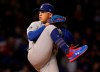 FILE - In this April 23, 2019, file photo, Los Angeles Dodgers' Julio Urias pitches against the Chicago Cubs during the first inning of a baseball game in Chicago. Los Angeles police say Urias was arrested Monday evening, May 13, 2019, for investigation of misdemeanor domestic battery. No details of the incident were released. (AP Photo/Jim Young,File)