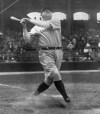FILE - In this June 18, 1929, file photo, New York Yankees' Babe Ruth takes a big swing at New York's Yankee Stadium. The bat used by Babe Ruth to slug his 500th career home run in 1929 is going up for auction, nearly 75 years after he gave it to a friend whose family has kept it ever since. Ruth became the first player to reach the coveted plateau on Aug. 11, 1929, hitting a solo shot for the New York Yankees off Willis Hudlin at League Park in Cleveland. (AP Photo/File)