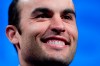 FILE - In this Jan 15, 2015, file photo, soccer player Landon Donovan poses for photographs during a news conference ahead of the 2015 Major League Soccer SuperDraft, in Philadelphia. Donovan doesn't look at it as coming out of retirement, since he never really considered himself retired. Donovan, the former U.S. national team and MLS star, will make his debut for the San Diego Sockers of the Major Arena Soccer League on Friday, Feb. 15, 2019, night against the Tacoma Stars. (AP Photo/Matt Rourke,File)