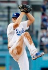 Los Angeles Dodgers starting pitcher Clayton Kershaw prepares to throw to the Pittsburgh Pirates during the second inning of a baseball game Saturday, April 27, 2019, in Los Angeles. (AP Photo/Marcio Jose Sanchez)