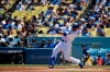 Los Angeles Dodgers' Max Muncy hits a solo home run during the second inning of a baseball game against the San Diego Padres, Sunday, Aug. 4, 2019, in Los Angeles. (AP Photo/Mark J. Terrill)