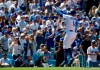 Los Angeles Dodgers' Enrique Hernandez gestures toward the crowd after hitting a two-run home run during the fourth inning of a baseball game against the Arizona Diamondbacks, Thursday, March 28, 2019, in Los Angeles. (AP Photo/Mark J. Terrill)