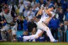 Los Angeles Dodgers' Corey Seager reacts after striking out with the bases loaded for the final out, as Washington Nationals catcher Kurt Suzuki celebrates in Game 2 of a baseball National League Division Series on Friday, Oct. 4, 2019, in Los Angeles. (AP Photo/Mark J. Terrill)