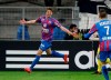 FILE - In this Friday, Feb. 27, 2015 file photo, Caen's forward Emiliano Sala celebrates scoring against Marseille during the League One soccer match between Marseille and Caen, at the Velodrome Stadium, in Marseille, southern France. The French civil aviation authority said Tuesday Jan. 22, 2019, Argentine soccer player Emiliano Sala was aboard a small passenger plane that went missing off the coast of the island of Guernsey. French and British maritime authorities are searching the English Channel for the plane. (AP Photo/Claude Paris, File)