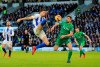 Brighton & Hove Albion's Shane Duffy, left, and Watford's Craig Cathcart battle for the ball during the English Premier League soccer match at the AMEX Stadium, Brighton, England, Saturday Feb. 2, 2019. (Gareth Fuller/PA via AP)