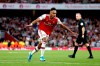 Arsenal's Pierre-Emerick Aubameyang celebrates scoring against Aston Villa during the English Premier League soccer match at the Emirates Stadium, London, Sunday Sept. 22, 2019. (Steven Paston/PA via AP)