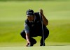 Hideki Matsuyama of Japan lines up a putt on the 11th hole during the second round of the Zozo Championship PGA Tour at the Accordia Golf Narashino country club in Inzai, east of Tokyo, Japan, Saturday, Oct. 26, 2019. (AP Photo/Lee Jin-man)