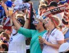 Lady liberty toasts the U.S. Women's National Soccer Team before their match against Sweden, June 12, 2015.