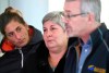 Emiliano Sala's sister Romina, left, and mother Mercedes, center, listen to Blue Water Recoveries director David Mearns talk about plans to find and recover the plane carrying the missing footballer, during a press conference at Guernsey airport, Guernsey, England, Monday, Jan. 28, 2019. More than 300,000 euros ($340,000) have been raised online to allow Sala's family to fund a private search after an official rescue operation for the light aircraft carrying Sala and pilot David Ibbotson was called off on Thursday. (Joe Giddens/PA via AP)