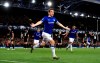 Everton's Seamus Coleman celebrates scoring his side's second goal of the game during the English Premier League soccer match between Everton and Burnley at Goodison Park, Liverpool, England, Friday, May 3, 2019. (Peter Byrne/PA via AP)