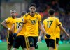 Wolverhampton Wanderers' Raul Jimenez celebrates scoring his side's second goal of the game during their English Premier League soccer match against Cardiff City at Molineux, Wolverhampton, England, Saturday, March 2, 2019. (Nick Potts/PA via AP)