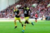 Southampton's Moussa Djenepo celebrates scoring his side's first goal of the game during their English Premier League soccer match against Sheffield United at Bramall Lane, Sheffield, England, Saturday, Sept. 14, 2019. (Tim Goode/PA via AP)