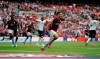 Aston Villa's John McGinn celebrates scoring his side's second goal of the game during the English Championship Play-off soccer final between Aston Villa and Derby County at Wembley Stadium, London, Monday, May 27, 2019. (Scott Wilson/PA via AP)