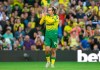 Norwich City's Todd Cantwell celebrates scoring his side's second goal of the game during the English Premier League soccer match between Norwich City and Manchester City at Carrow Road, Norwich, England, Saturday, Sept. 14, 2019. (Joe Giddens/PA via AP)