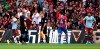 Aston Villa's Trezeguet, right, is sent-off by match referee Kevin Friend during their English Premier League soccer match against Crystal Palace at Selhurst Park, London, Saturday, Aug. 31, 2019. (Bradley Collyer/PA via AP)