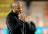 FILE - In this Nov. 6, 2018, file photo, Monaco coach Thierry Henry watches the players as they train before the Champions League Group A soccer match against Club Brugge at the Louis II stadium in Monaco. Monaco fired Henry and re-hired title-winning coach Leonardo Jardim on Friday, Jan. 25, 2019, just three months after sacking him to make way for the France great. (AP Photo/Claude Paris, File)