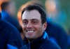 FILE - In this Tuesday, Sept. 25, 2018 file photo, Francesco Molinari smiles as he prepares for the European Ryder Cup team photo at Le Golf National in Guyancourt, outside Paris, France. Francesco Molinari says he may not play in Europe until the 19th-ranked Italian defends his British Open title in July. The lure of the US PGA Tour and changes made to the European Tour calendar will combine to leave the London-based golfer short of available dates to compete on his home circuit next year. (AP Photo/Alastair Grant, File)