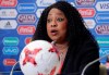 FILE - In this Friday, June 16, 2017 file photo, FIFA Secretary General Fatma Samoura talks to media at the St. Petersburg Stadium in Russia. In a letter sent Monday Aug. 12, 2019, to national soccer associations, Samoura, was supposed to delegate her functions to avoid conflict of interests while she conducted a six-month role as FIFA General Delegate for Africa, but she is now seeking approval from African soccer nations for FIFA to take control of the sale of television rights for Africa’s World Cup qualifiers. (AP Photo/Dmitri Lovetsky, File)