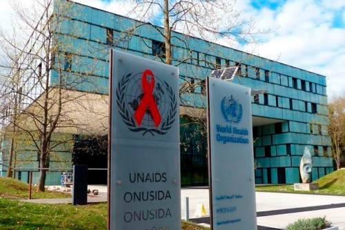 This Monday, April 8, 2019 photo shows the headquarters building of UNAIDS in Geneva. Documents obtained by The Associated Press reveal the U.N.‚Äôs AIDS agency is grappling with previously unreported allegations of financial and sexual misconduct involving a staffer who went public in 2018 with claims she was sexually assaulted by a top deputy. (AP Photo/Jamey Keaten)