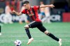 FILE - In this file photo dated Sunday, June 24, 2018, Atlanta United midfielder Miguel Almiron in action against the Portland Timbers during an MLS soccer match, in Atlanta, USA. Miguel Almiron, one of the star players in U.S. Major League Soccer, became the most expensive signing in Newcastle‚Äôs 127-year history on Thursday Jan. 31, 2019, when he moved to the English Premier League club for a reported U.S. dollars 27 million on transfer deadline day. (AP Photo/Brett Davis, FILE)