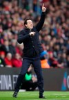 Arsenal manager Unai Emery gestures on the touchline during the game against Southampton during the English Premier League soccer match at St Mary's Stadium in Southampton, England, Sunday Dec. 16, 2018. (Adam Davy/PA via AP)