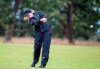 Denmark's Caroline Hedwall plays her approach to the 1st hole during day two of the Ladies Scottish Open at The Renaissance Club, North Berwick, Scotland, Friday Aug. 9, 2019. (Kenny Smith/PA via AP)
