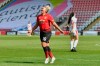 Manchester United's Lauren James celebrates scoring her side's seventh goal of the game during the FA Women's Championship soccer match between Manchester United and Crystal Palace at Leigh Sports Village, England. Saturday April 20, 2019. (Anthony Devlin/PA via AP)