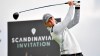 Matthew Fitzpatrick of Britain in action during the PGA European Tour golf tournament Scandinavian Invitation at Hills Golf & Sports Club in Molndal, Sweden, Thursday Aug. 22, 2019. (Anders Wiklund / TT via AP)