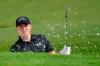 England's Matthew Fitzpatrick hits out of the bunker on the 3rd hole during the PGA European Tour golf tournament Scandinavian Invitation at Hills Golf & Sports Club in Molndal, Sweden, Saturday Aug. 24, 2019. (Anders Wiklund/TT via AP)