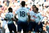 Tottenham Hotspur's Christian Eriksen, right, celebrates scoring his side's second goal of the game with team-mates during the English Premier League soccer match between Tottenham Hotspur and Everton at the Tottenham Hotspur Stadium, London. Sunday, May 12 2019. (Steve Paston/PA via AP)
