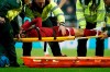 Liverpool's Mohamed Salah receives treatment after an injury during a Premier League match against Newcastle United at St James' Park, Newcastle, England, Saturday May 4, 2019. (Owen Humphreys/PA via AP)