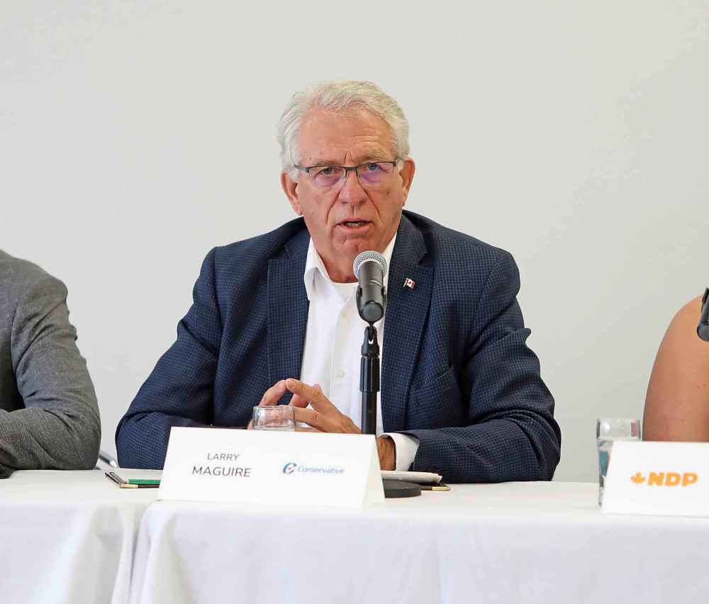 (Tim Smith/The Brandon Sun)
Conservative candidate Larry Maguire won the seat in the federal riding of Brandon-Souris, Monday.