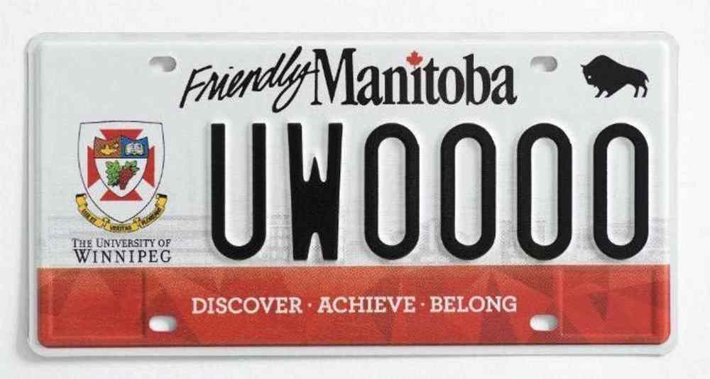 New University of Winnipeg licence plates.