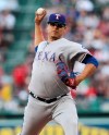 Texas Rangers starting pitcher Ariel Jurado delivers during the first inning of a baseball game against the Boston Red Sox at Fenway Park in Boston, Tuesday, June 11, 2019. (AP Photo/Charles Krupa)