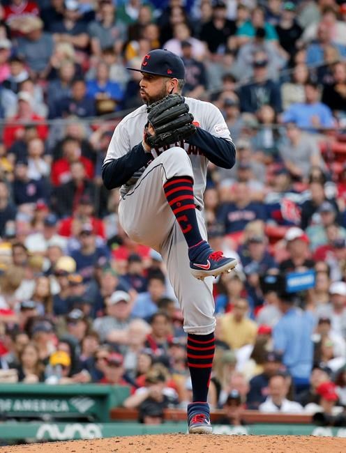Cleveland Indians relief pitcher Oliver Perez winds up during the fifth inning of a baseball game against the Boston Red Sox, Monday, May 27, 2019, in Boston. (AP Photo/Mary Schwalm)