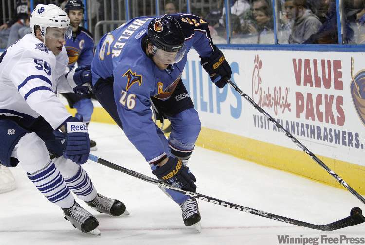 Blake Wheeler is the last remaining player who came over from the Atlanta Thrashers when they were purchased by True North in 2011 and re-located to Winnipeg. (David Goldman / Canadian Press files)