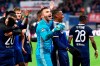 Lyon goalkeeper Anthony Lopes celebrates with team mates after winning the Champions League group G first round soccer match between RB Leipzig and Olympique Lyon, in Leipzig, Germany, Wednesday, Oct. 2, 2019. (AP Photo/Jens Meyer)