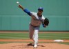 Toronto Blue Jays' Marcus Stroman delivers a pitch against the Boston Red Sox in the first inning of a baseball game in Boston, Sunday, June 23, 2019. (AP Photo/Steven Senne)