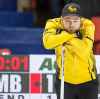 THE CANADIAN PRESS/Jonathan Hayward
Team Manitoba skip Mike McEwen pauses for a moment during the 8th draw against team Newfoundland and Labrador at the Brier in Brandon, Man. Tuesday, March 5, 2019.