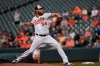 Baltimore Orioles pitcher Andrew Cashner throws against the Chicago White Sox in the first inning of a baseball game, Tuesday, April 23, 2019, in Baltimore. (AP Photo/Gail Burton)