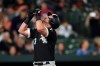 Chicago White Sox James McCann reacts after hitting a three-run home run against the Baltimore Orioles in the fourth inning of a baseball game, Monday, April 22, 2019, in Baltimore. (AP Photo/Gail Burton)