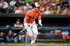 Baltimore Orioles' Stevie Wilkerson follows through on a leadoff double against the Seattle Mariners in the fifth inning of a baseball game, Saturday, Sept. 21, 2019, in Baltimore. (AP Photo/Gail Burton)