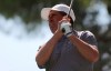 Spanish golf player Jose Maria Olazabal competes during the second round of the Spanish Open golf tournament in Madrid, Spain, Friday, Oct. 4, 2019. (AP Photo/Tales Azzoni)