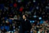 Real Madrid's coach Santiago Solari gestures during the Spanish La Liga soccer match between Real Madrid and Rayo Vallecano at the Bernabeu stadium in Madrid, Spain, Saturday, Dec. 15, 2018. (AP Photo/Manu Fernandez)