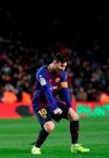 FC Barcelona's Lionel Messi celebrates after scoring during the Spanish La Liga soccer match between FC Barcelona and Valencia at the Camp Nou stadium in Barcelona, Spain, Saturday, Feb. 2, 2019. (AP Photo/Manu Fernandez)