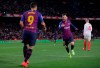 FC Barcelona's Lionel Messi celebrates after scoring during a Spanish Copa del Rey soccer match between FC Barcelona and Sevilla at the Camp Nou stadium in Barcelona, Spain, Wednesday, Jan. 30, 2019. (AP Photo/Manu Fernandez)