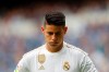 Real Madrid James Rodriguez looks down during the Spanish La Liga soccer match between Real Madrid and Levante at the Santiago Bernabeu stadium in Madrid, Spain, Saturday, Sept. 14, 2019. (AP Photo/Bernat Armangue)