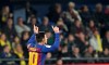 Barcelona forward Lionel Messi celebrates after scoring his side's third goal during the Spanish La Liga soccer match between Villarreal and FC Barcelona at the Ceramica stadium in Villarreal, Spain, Tuesday, April 2, 2019.(AP Photo/Alberto Saiz)